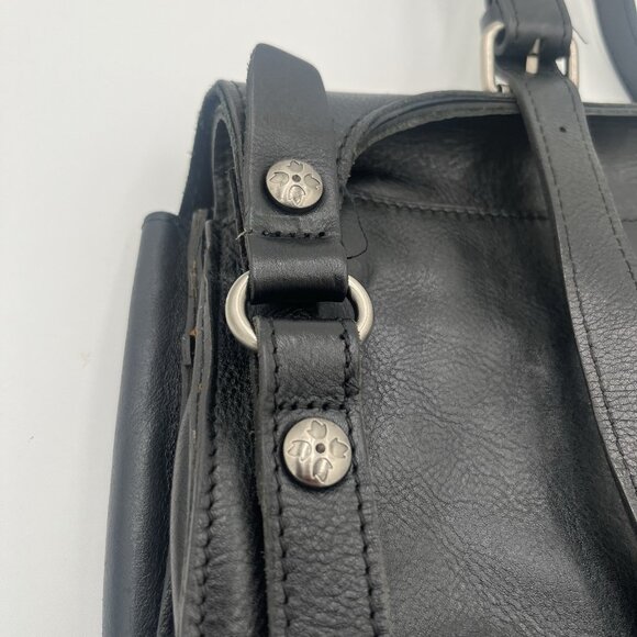 Patricia Nash Black Leather Crossbody London Saddle Bag Purse Original Dust Bag - Picture 3 of 7